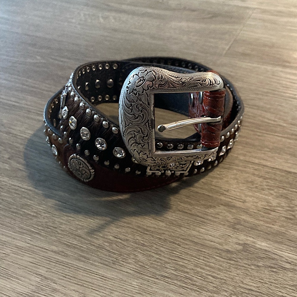 Brown Leather Western Belt